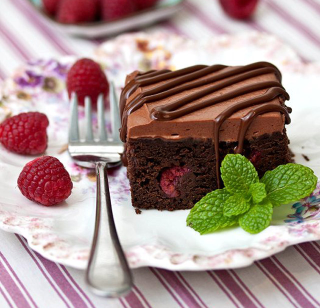 Raspberry Truffle Brownies