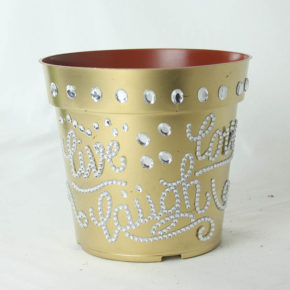 Spraypainted Pot with Bedazzles