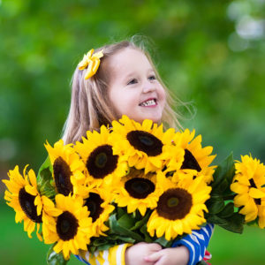 Girl with Sunflowers