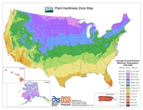 USDA Hardiness Zone Map